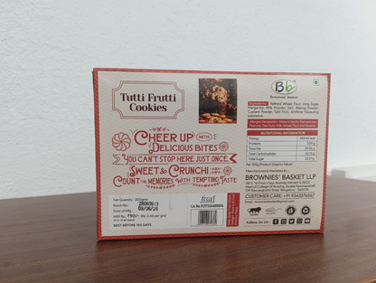 Tutti Frutti Cookies | Buttery Fruit Cookies | Freshly Baked by Brownies Basket