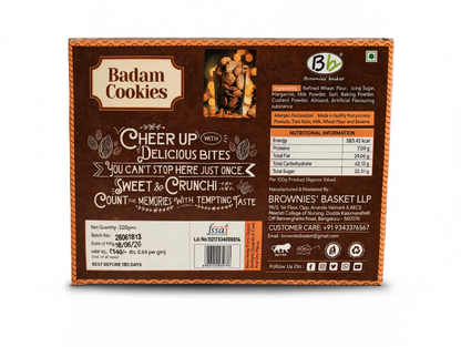 Badam Cookies | Premium Almond Butter Cookies | Brownies Basket