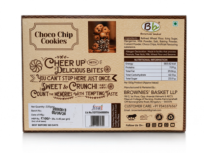 Choco Chip Cookies | Freshly Baked Chocolate Chip Cookies Online | Brownies Basket LLP