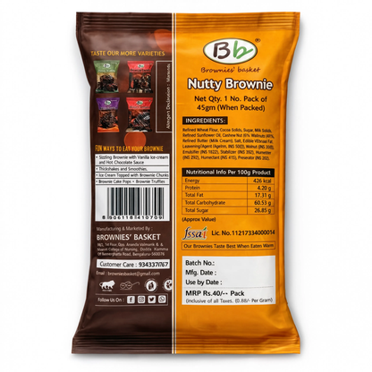 Nutty Brownie | Rich Chocolate Brownie Loaded with Nuts | Brownies Basket