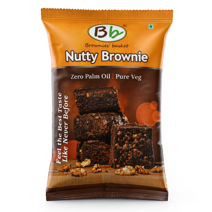 Nutty Brownie | Rich Chocolate Brownie Loaded with Nuts | Brownies Basket