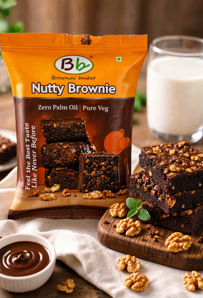Nutty Brownie | Rich Chocolate Brownie Loaded with Nuts | Brownies Basket