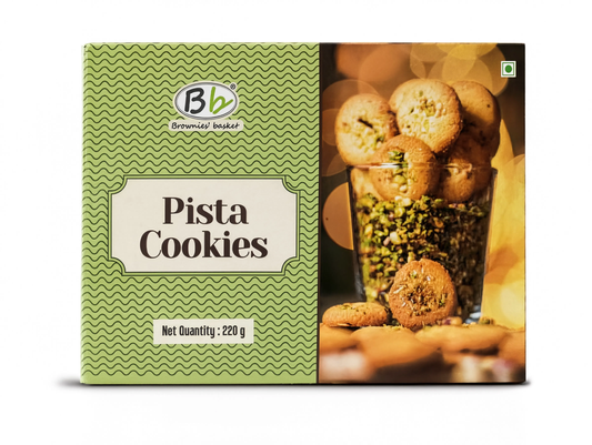 Pista Cookies | Premium Pistachio Butter Cookies | Brownies Basket