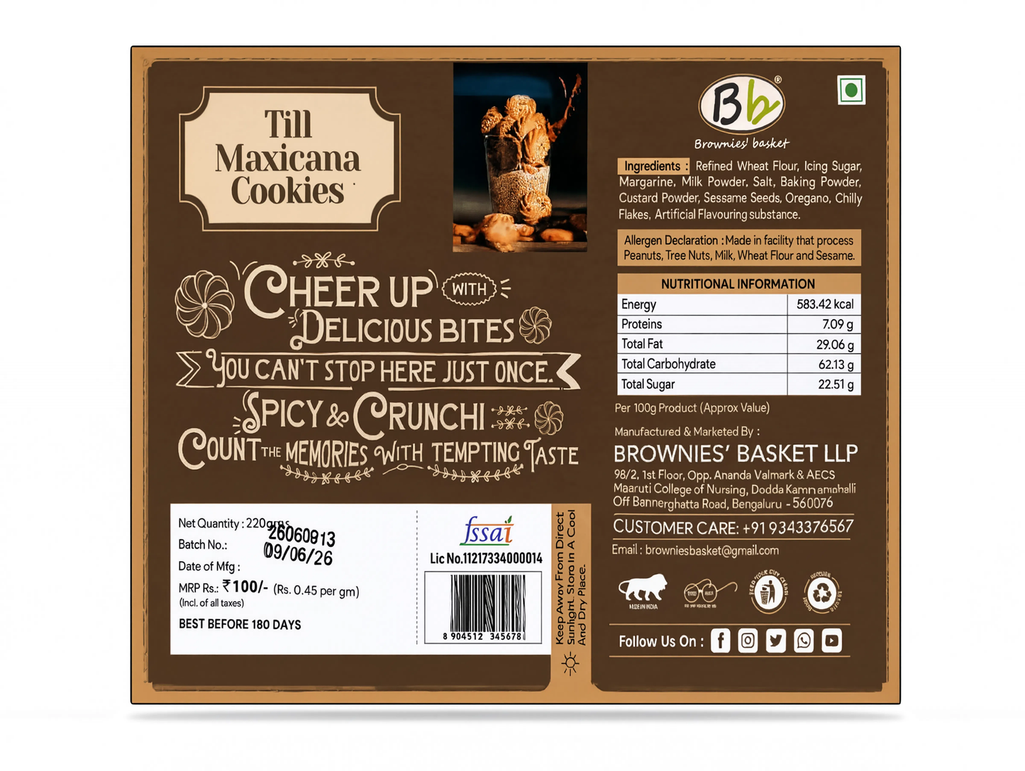 Til Mexican Cookies | Sesame Seed Crunch Cookies | Brownies Basket